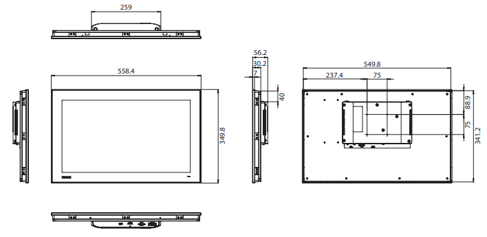 机械图纸 - Advantech FPM-221W 21.5